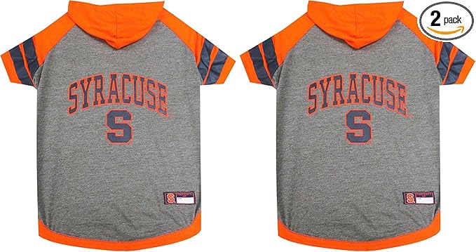 Pets First Syracuse Hoodie T-Shirt, X-Small (Pack of 2)
