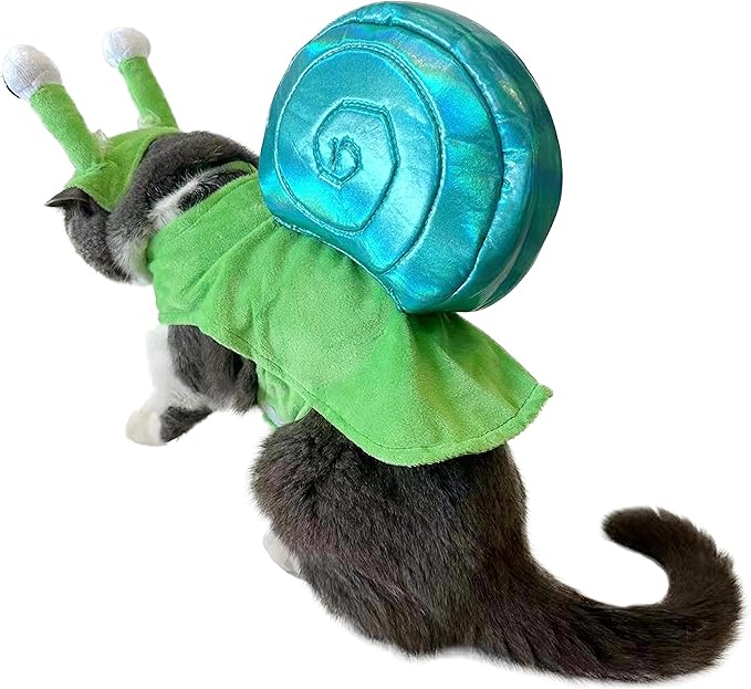 Mogoko Funny Dog Cat Snail Costumes, Pet Halloween Christmas Cosplay Dress, Large Pet Snail Costume, Animal Fleece Warm Outfits Clothes (XL Size)