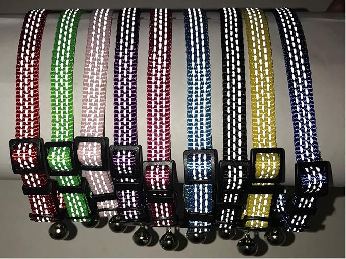 HDP Breakaway Reflective Cat Collars Color:Green