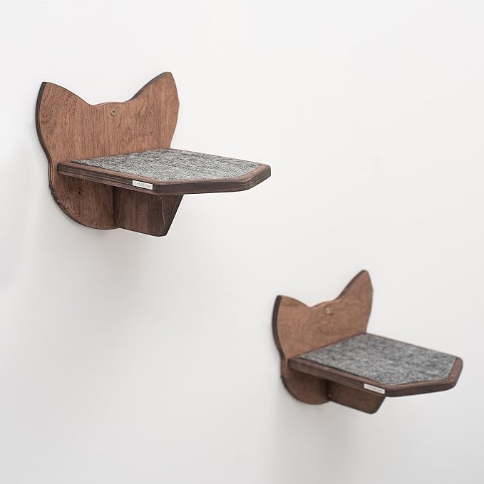 Wood Cat Bridge Cat Steps Cat Bed Wall Cat Toy Rustic Cat Tree Wall Decor Cat Lover Gift New Home Gift Cat Furniture Wall (Black, 3 steps)