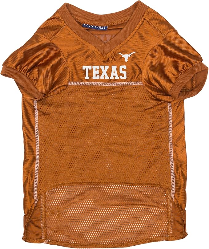 Pets First NCAA College Texas Longhorns Mesh Jersey for DOGS & CATS, Small.Licensed Dog Jersey with your Favorite Football/Basketball College Team