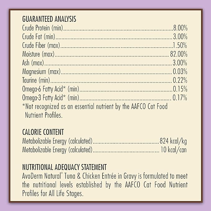 AvoDerm Natural Grain Free Salmon & Chicken Entrée in Gravy Wet Cat Food 3 oz