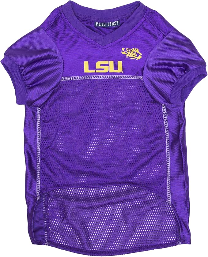 NCAA College Louisiana State University Tigers Mesh Jersey for Dogs & Cats, Small. Licensed Big Dog Jersey with Your Favorite Football/Basketball College Team (Pack of 2)