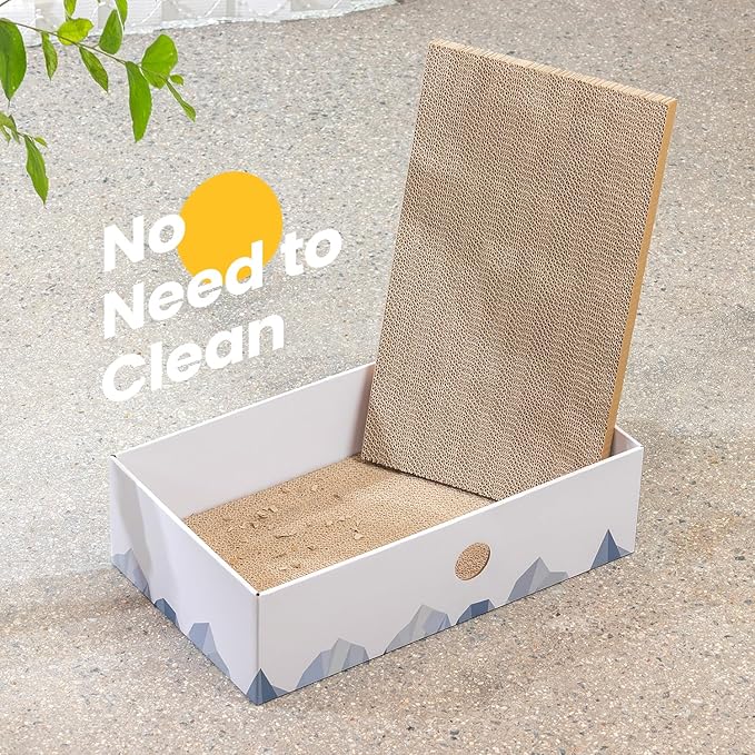 Conlun Cat Scratcher Box with 3-Layer Corrugated Pad, Heavy-Duty Double-Sided Cardboard Scratching Board & Bed, Checkered Design, for Cats,Jumbo