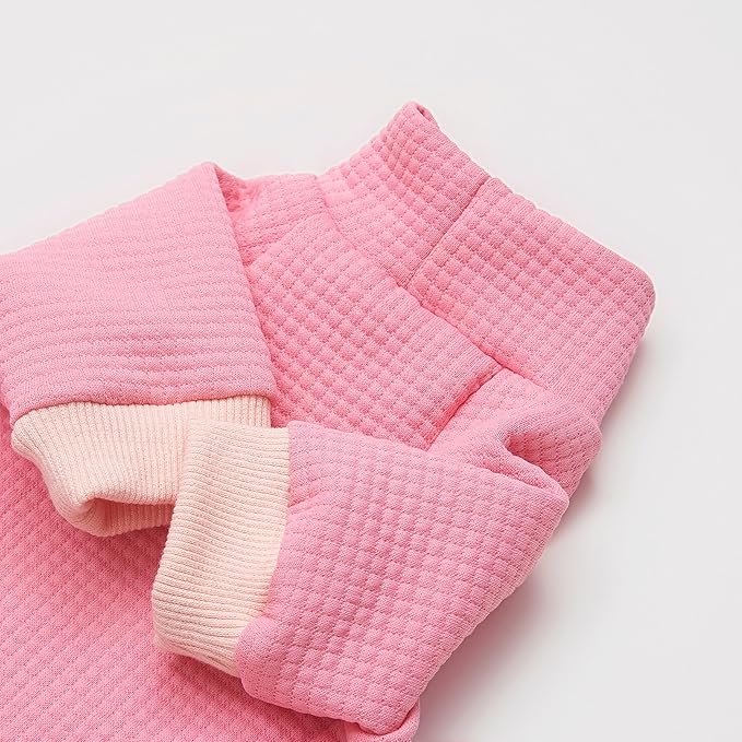 Sphynx Cat Clothes Waffle Pattern Suit, Cute Pet Hat and Shirt Set, Hairless Cat Devon Cornish Pink and Black Suit, (Small, Pink)