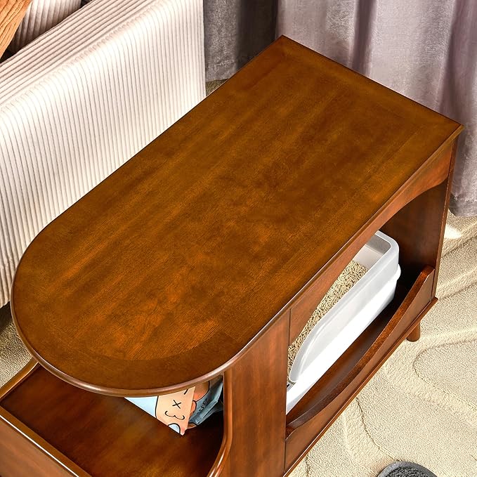 Pet Litter Box Enclosure with Drawer and Storage Shelf, Hidden Litter Box Furniture with Storage Shelf with Cat House Underneath, Indoor Cat House with1 Drawer, Fit Most of Litter Box