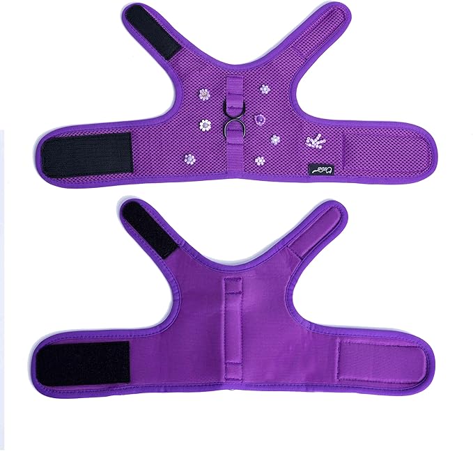Kitty Harness and Leash for Walking Escape Proof Breathable Mesh Fabric, Purple, Small, Adjustable Cat Walking Jackets, Padded Stylish Cat Vest