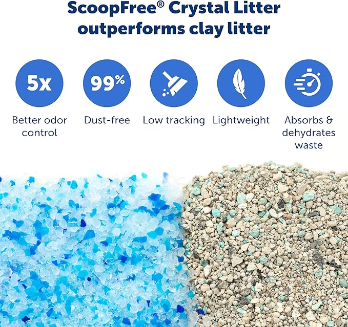 PetSafe ScoopFree Disposable Crystal Cat Litter Tray - Easy Cleaning Box - Refill Tray for Automatic Litter Box - Fresh Scent - 4.3 lb Bags - 3 Pack