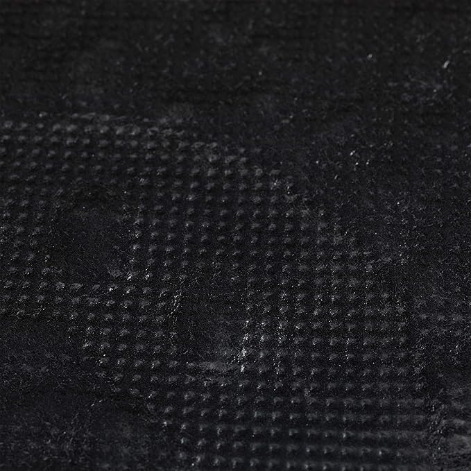 Relaxdays Cat Litter Tray Mat, Hygienic Cat Litter Mat, Non-Slip, Waterproof, PVC Feeding Mat, 40 x 59 cm, Black
