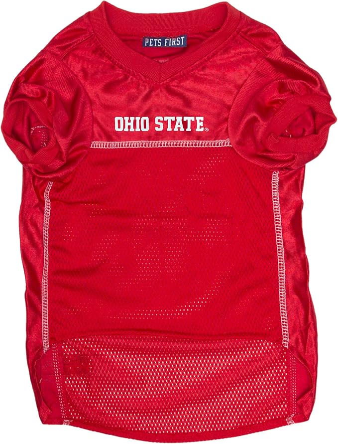 Pets First NCAA College Ohio State Buckeyes Mesh Jersey for DOGS & CATS, Large. Licensed Dog Jersey with your Favorite Football/Basketball College Team