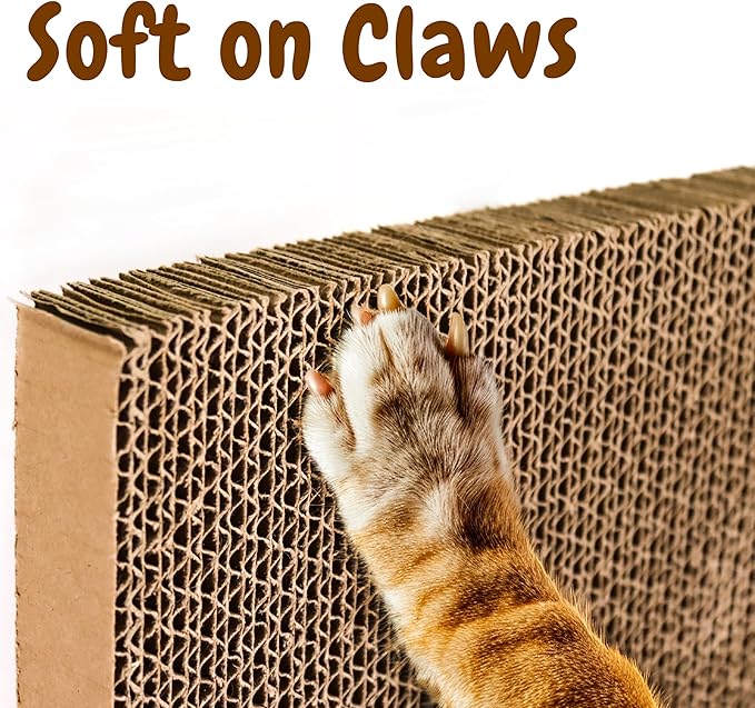 5 in 1 Cat Scratching Pads for Indoor Kitten Play, Recyclable and Durable Corrugated Cardboard Cat Scratcher Pad Suitable for Rest, Grinding Claws and Play (5 Pack)