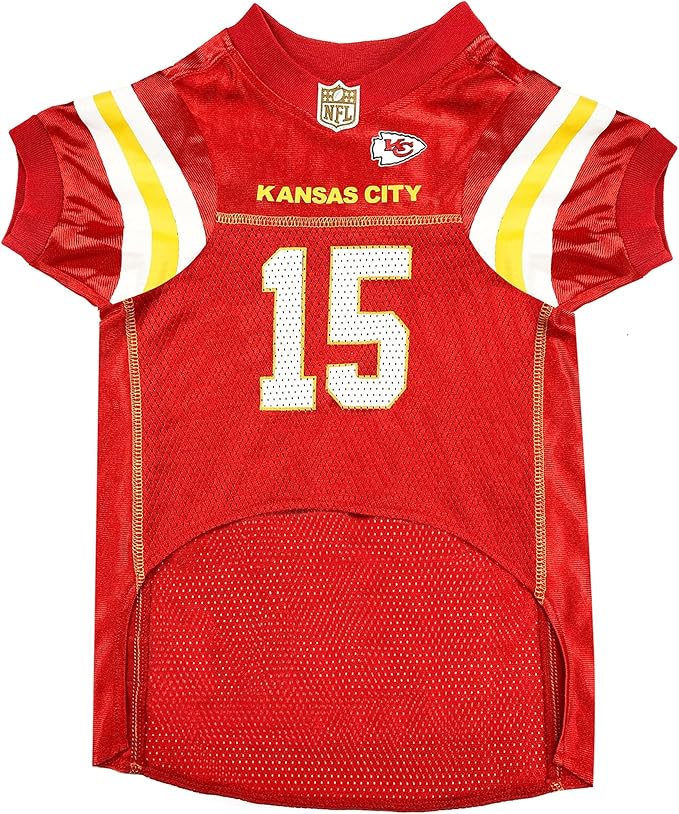 NFLPA Patrick MAHOMES PET Jersey, NFL Dog Shirt, Size Medium, Kansas City Chiefs Mesh Jersey for Dogs