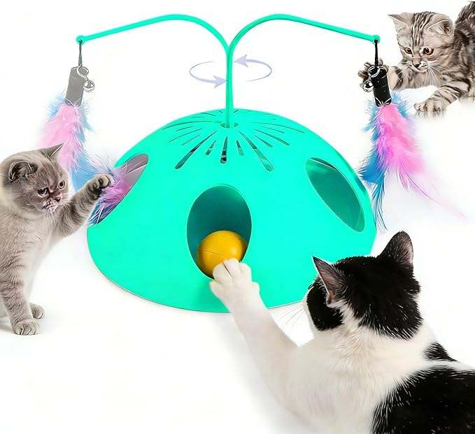 Keep Your Feline Active: 3-in-1 Automatic Interactive Cat Toy Review 🐈‍⬛✨