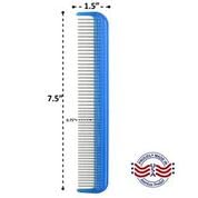 Cat Comb - 7" Dual-Spaced Rotating Teeth Comb, Blue - Stimulates Natural Oil Production, Prevents Static Build Up, Made in USA, Vet Recommended, Hand Assembled