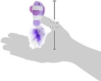 4.5 Inch Catnip Clown Fish with Feather Tails, Colors Vary (Two Fish)