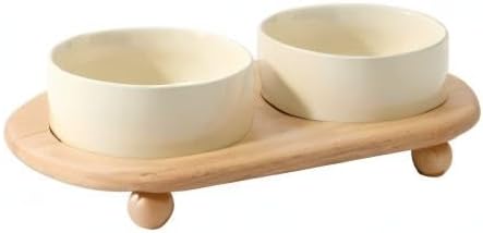 Havniva Raised Cat Bowls Water Bowl 5.1” Elevated Ceramic Cat Food and Water Bowl Whisker Friendly Pet Food Bowls for Indoor Cats, Wide Cat Water Dish Prevent Whisker Fatigue Non Slip Cat Feeder