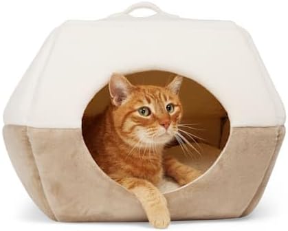 EveryYay by Petco 2-in-1 Novelty Pyramid Convertible Cat Bed 16" L X 16" W Taupe