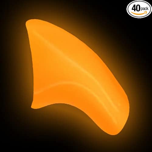 40 Pack Soft Nail Caps for Cat Claws Orange Glow-in-The-Dark (Large)