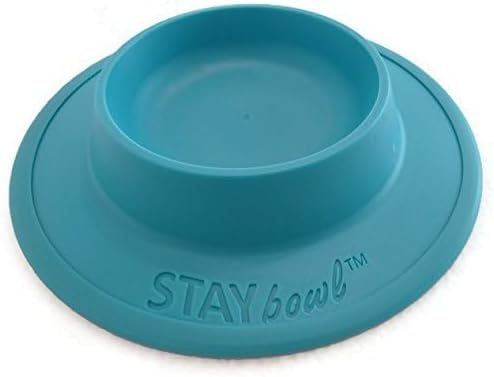 Pet Food and Water Bowl for Cats, Toy Breed Dogs, Bearded Dragons, Turtles, and Small Pets (3/4 Cup in Four Colors (Sky Blue)