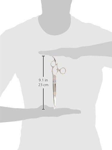 ShearsDirect Japanese 440C Stainless Steel Curved Shear with Swivel Off Set Handle Design, 8-Inch