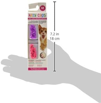Kitty Caps Nail Caps for Cats, Hot Purple and Hot Pink - Safe, Stylish and Humane Alternative to Declawing, Stops Scratches and Snags, Medium 9 to 13 Pounds, 40 Count
