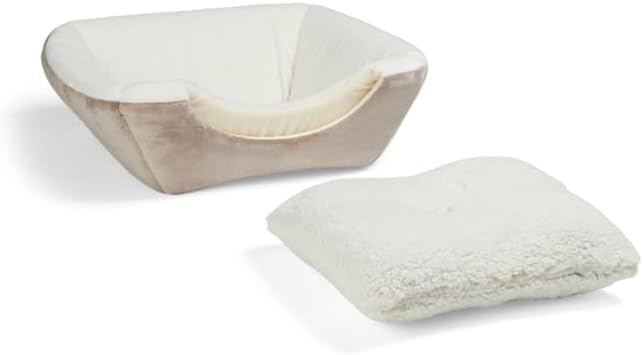 EveryYay by Petco 2-in-1 Novelty Pyramid Convertible Cat Bed 16" L X 16" W Taupe