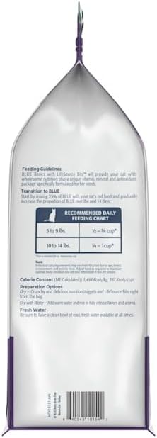 Blue Buffalo Basics Grain-Free Dry Cat Food, Skin & Stomach Care, Limited Ingredient Diet for Mature Indoor Cats, Turkey & Potato Recipe, 5-lb. Bag