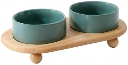 Havniva Raised Cat Bowls Water Bowl 5.1” Elevated Ceramic Cat Food and Water Bowl Whisker Friendly Pet Food Bowls for Indoor Cats, Wide Cat Water Dish Prevent Whisker Fatigue Non Slip Cat Feeder