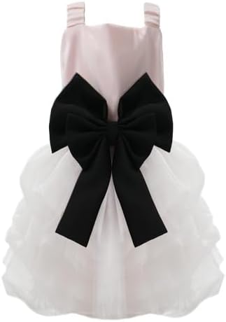 Dog Dress,Pet Wedding Dress Princess Formal Tutu Skirt with Bowknot,Puppy Birthday Party Outfit Apparel Girl for Large Dogs Cats (Pink, 3X-Large)