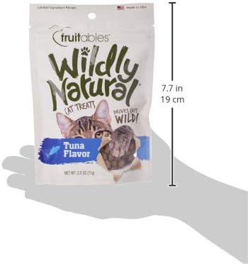 Wildly Natural Cat Treats, Low Calorie Cat Treats, No Grains, Healthy Snacks Made with Natural Ingredients, Kitten Essentials, High Protein Snack, Tuna Flavor, 2.5 oz