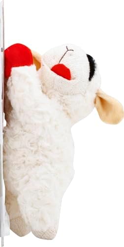 Multipet Lamb Chop Dog Plush Toy - Squeaky Toy for Small & Medium Dogs - Extra Soft Plush - Stuffed Animal for Cuddling & Playing 10" Cream, 5 Squeakers (Pack of 3)
