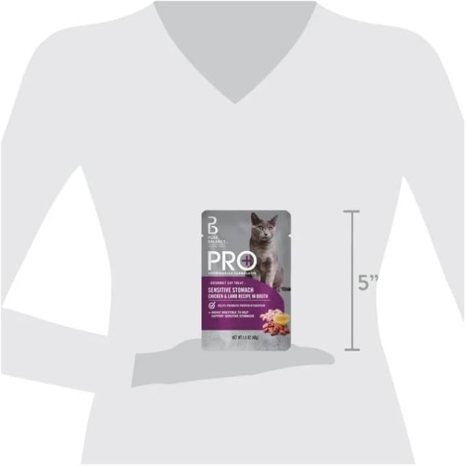 (4 Count) ~ Pure~Balance Pro+ Sensitive Stomach Chicken & Lamb Recipe in Broth, 1.4 Oz.