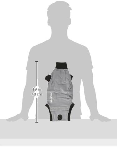 Kruuse Buster EasyGo Recovery Suit for Cats – Black/Grey (Extra Small, 16") – Soft, Breathable Post-Surgery Bodysuit for Wound Care, Hot Spots & Incontinence – Comfortable Protection for Cats