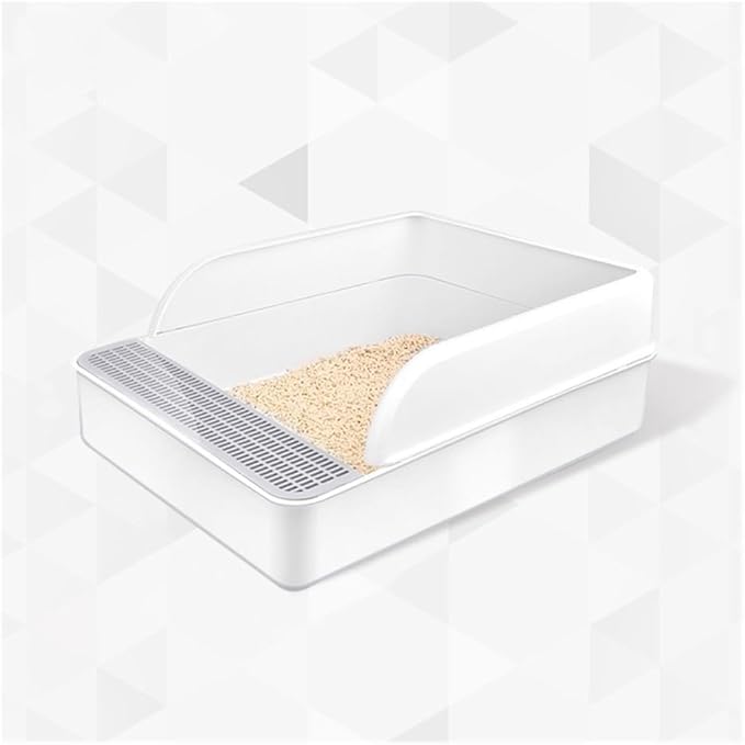 Pet Supplies, Large Open Cat Litter Box with High Sides & Scoop, Tool-Free Assembly
