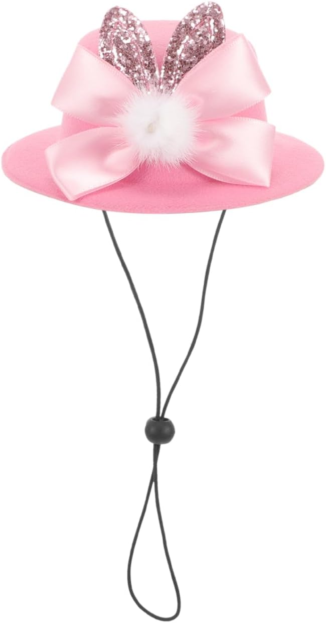 YARNOW Pet Easter Hat Adjustable Bunny Ears and Bowknot Cute Festival Accessory for Dogs Cats and Pets for Easter Parties and Photoshoots