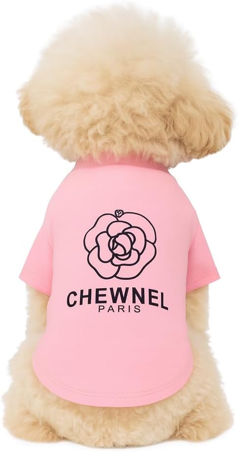Luxury Designer Dog T Shirt – Cute Puppy Clothes for Small Dogs, Fashion Pet Tee Outfit for French Bulldogs & Chihuahuas, Everything Chic Dog Apparel