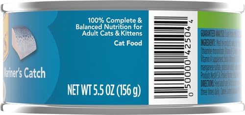 Friskies Purina Wet Cat Food Pate, Mariner’s Catch - 5.5 oz. Cans (Pack of 48)