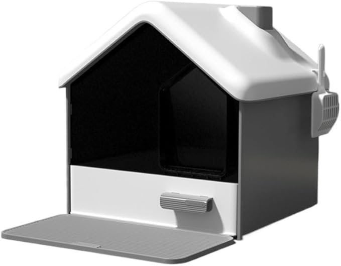 Pet Supplies, Hooded Cat Litter Box - Privacy, No Mess, Portable & Easy Clean(Gray)