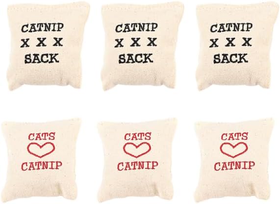 BESPORTBLE Catnip Toys for Indoor Cats 10Pcs Canvas Sachets Filled with Catnip and Cotton Interactive Kitten Toys to Prevent Furniture Damage and Promote Play