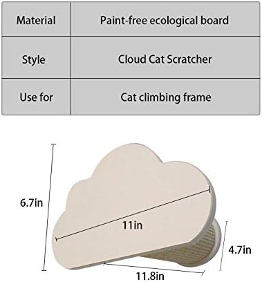 La La Pet® Wall-Mounted Cat Bed Condo Wood Cat Shelf Board Floating Cat Scratcher Cat Perch Mod Cat Furniture Cat Climber Tower Tree(Cloud)