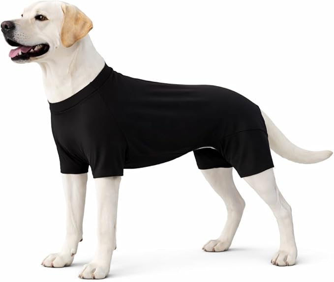 Lovelonglong Dog Full Bodysuit – Stretchy Yoga Fabric 4-Leg Dog Pajamas, Breathable & Lightweight Dog Onesie for Indoor & Outdoor, Shedding Control & Travel Wear