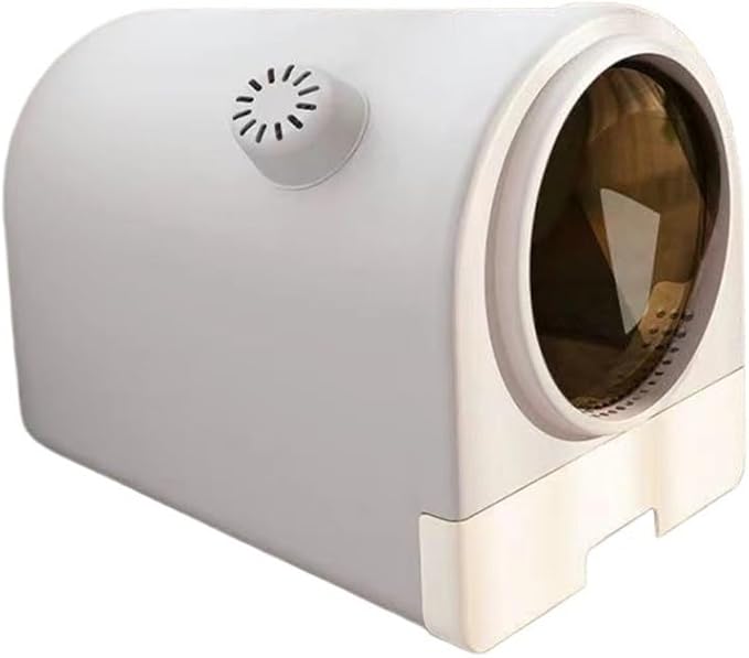Pet Supplies, Enclosed Cat Litter Box with Lid & Scoop, Splash-Proof Large Pan, Easy Clean(Gray)