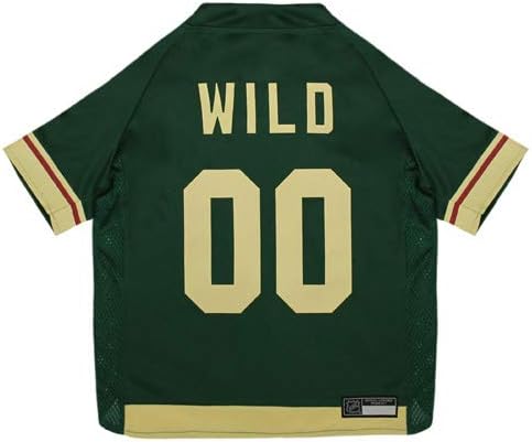 NHL Minnesota Wild Jersey for Dogs & Cats, Medium. - Let Your Pet Be A Real NHL Fan!