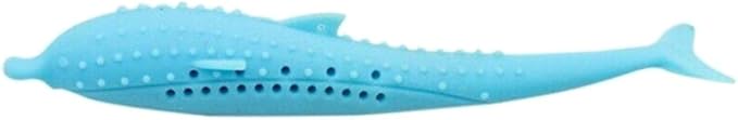 Arinda Silicone Fish Shape Cat Toothbrush Teething Toy with Catnip Pet Toys