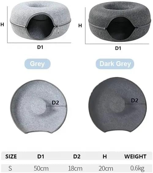 Cat Cave Donut for Large Cats and Small Dogs Up to 30 lbs | Pet Cat House Tunnel Bed | Washable & Scratch-Resistant Pet Bed | Versatile Donut Cat Cave | Covered Cat Beds for Indoor Cats Large | Hegale