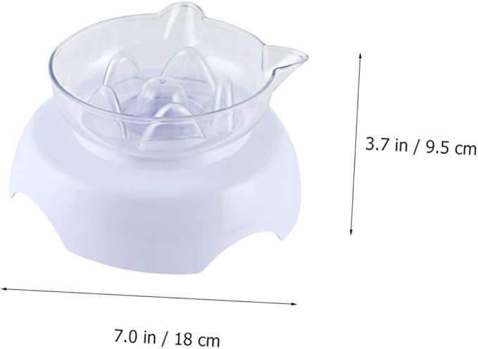 Tilted Cat Food Bowl 15° Plastic Neck Protective Pet Drinking Feeder Raised Raised Base Suitable for Cats Feeding and Watering