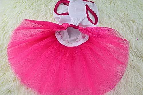 Idepet Spring Summer Pet Dog Cat Puppy Tutu Princess Dress Heart Printed Lace Dog Skirt Pet Apparel Dog Dress(Large)