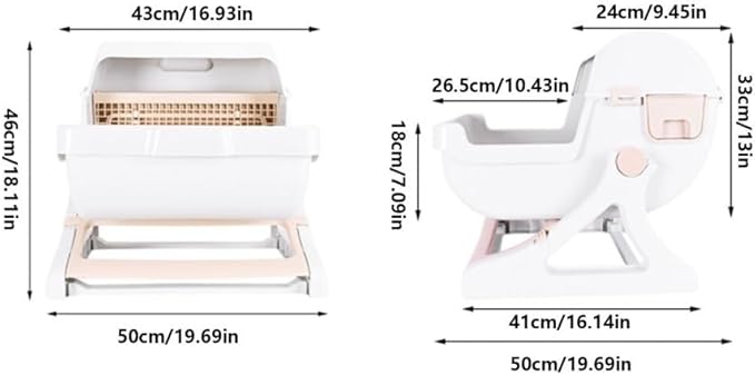 Pet Supplies, Semi-Closed Cat Litter Box with Tipping Design Large, Easy to Clean(Green)