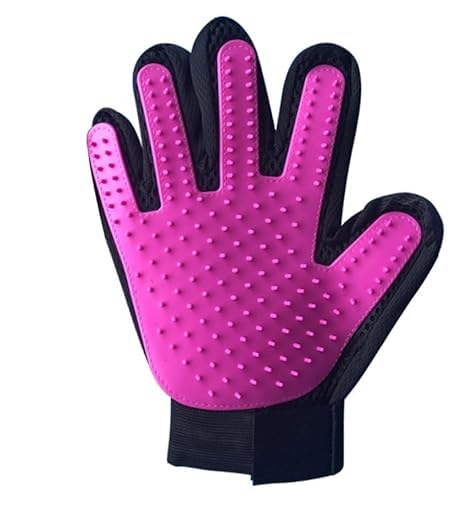 180 Nail Pet Cleaning Supplies Hair Removal Brush Rolled Cat Gloves True Bath Massage Comb Pet Gloves (1 Pair) (pink)