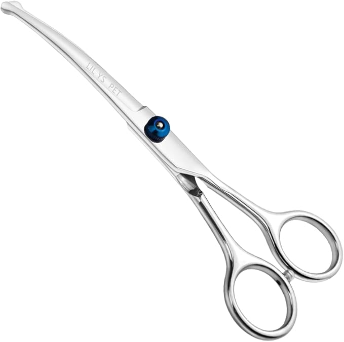 6.5" Right-handed Pet Round-Tip Grooming Stainless steel Safety Grooming for Dogs and Cats (Curved Scissor)